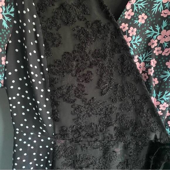 Piper & Scoot black pink and red floral midi dress - Picture 5 of 5